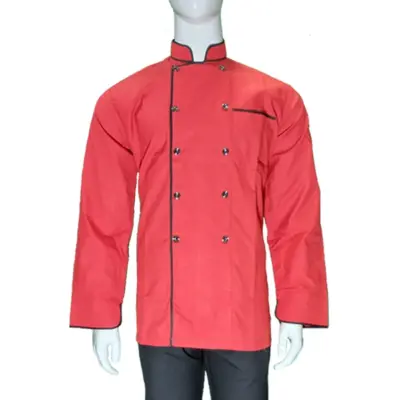 Chef Coat Red with Black contrast