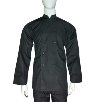 Black Plain Chef Coat with black button